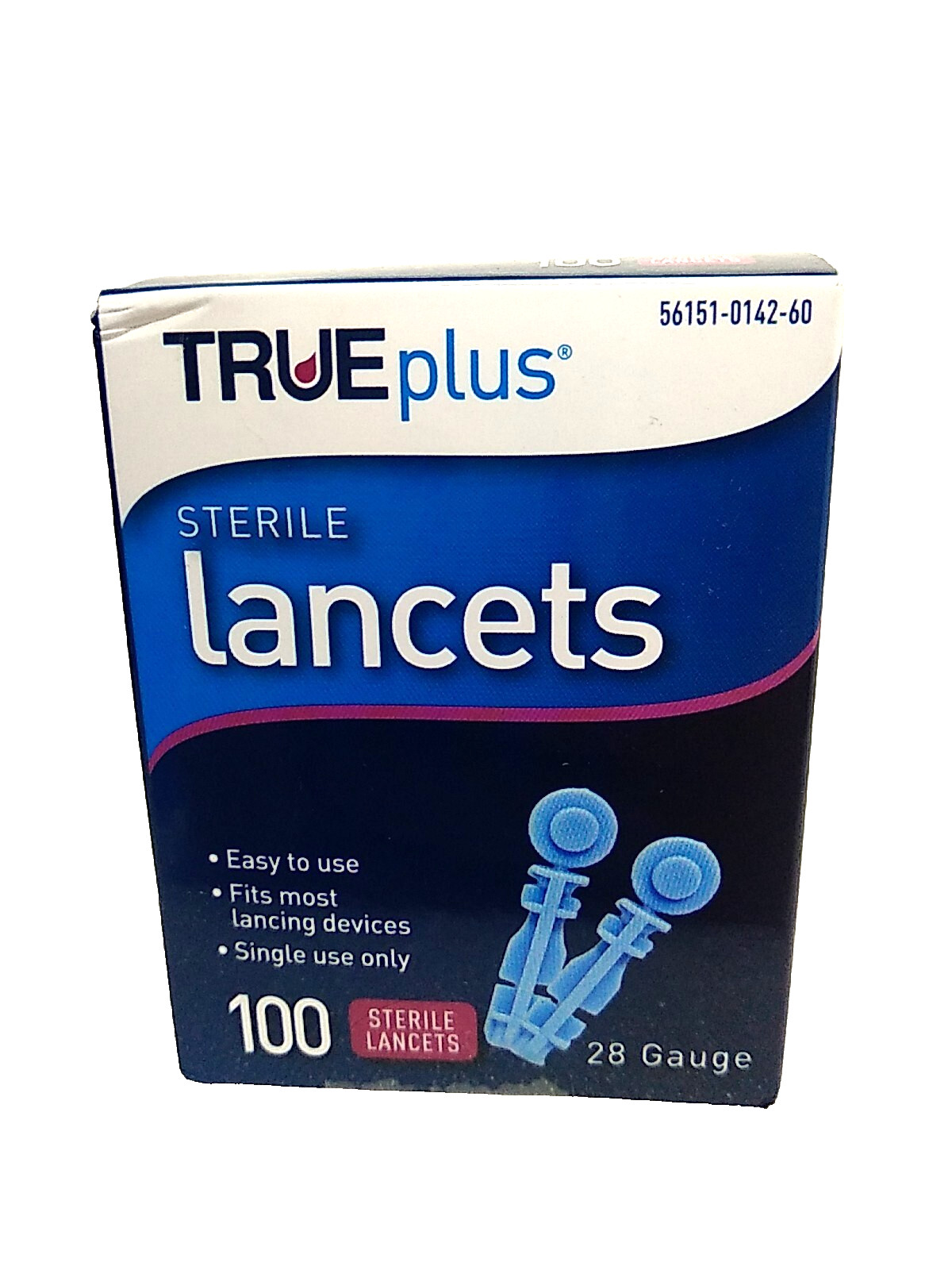 TRUEplus ~100 Count Sterile Single Use Lancets ~28 Gauge ~Exp. 2/27