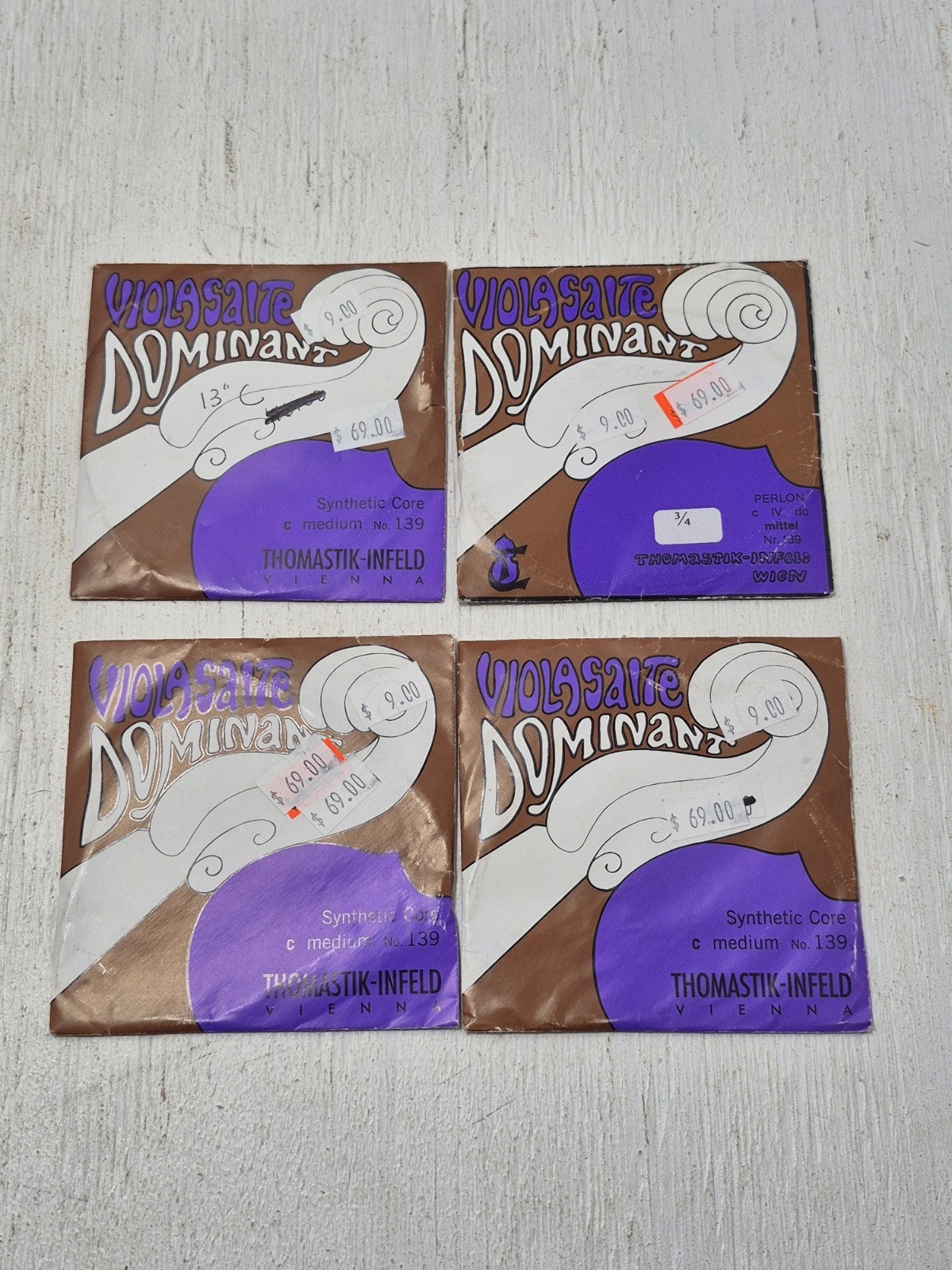 Lot Vintage Violasaite Dominant Viola Strings Thomastik Infeld Medium Assortment