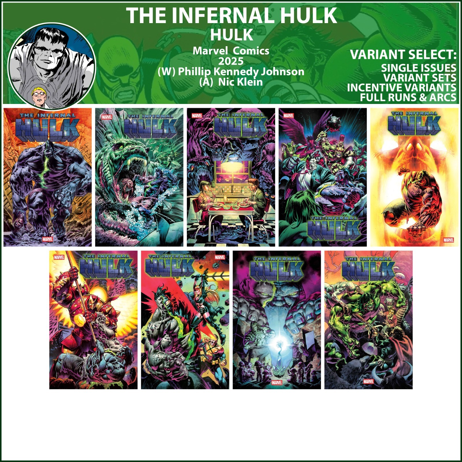 Infernal Hulk (2025) #1 2 3 4 5 6 7 8 9 Marvel Comics COVER SELECT
