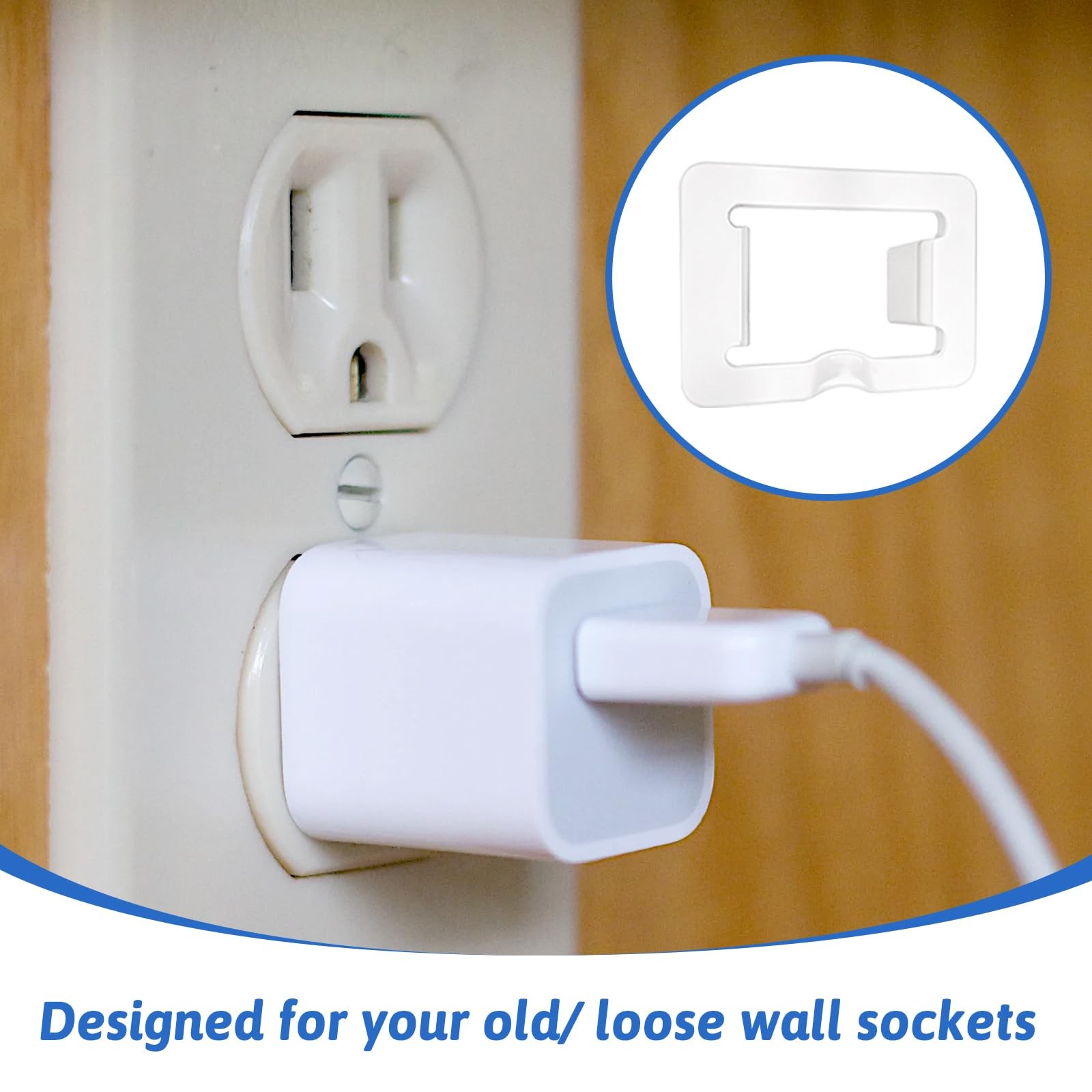 20 Pcs 2 Prong Loose Outlet Plug Fix, Plastic Socket Outlet Tightener Insert ...