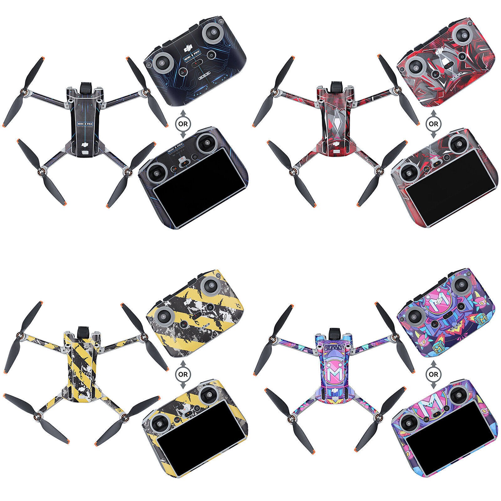 Skin Sticker Wrap Waterproof Decals Cover For DJI Mini 3 Pro Drone @@