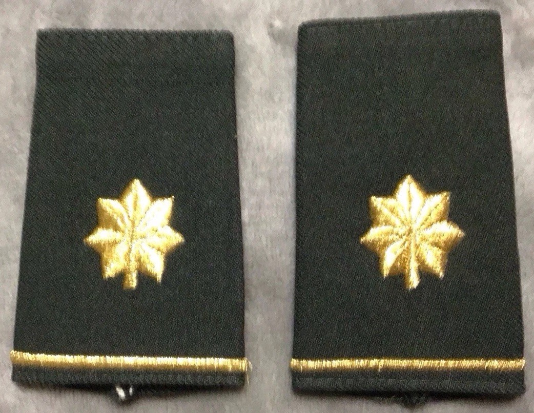US Army Major MAJ Epaulet Soft Shoulder Boards Small Size for Dress Greens
