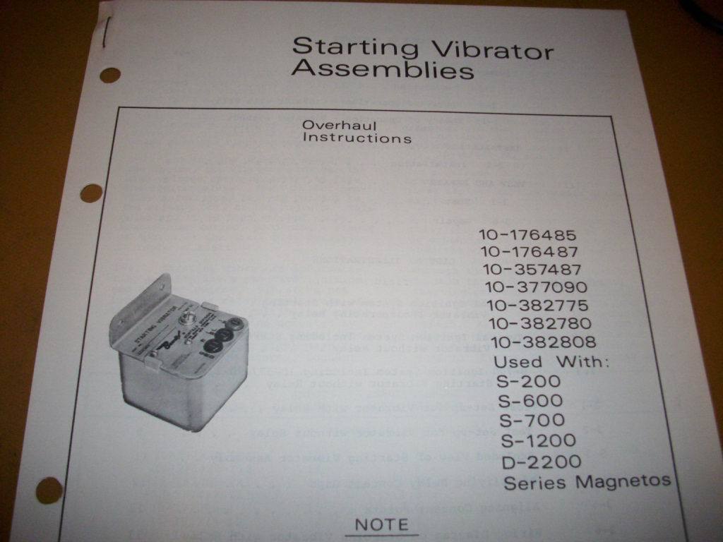 Bendix Starting Vibrator Overhaul Manual.