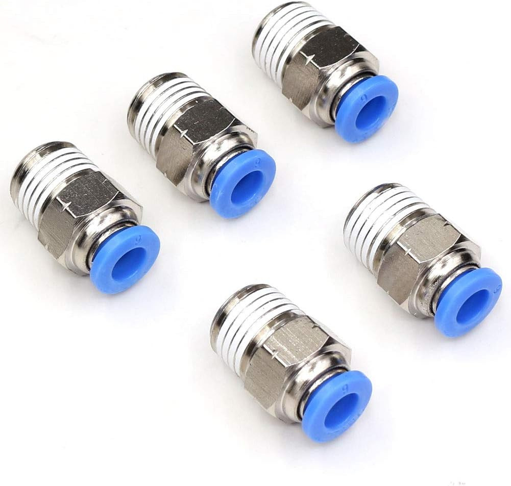 1/4" NPT Push to Connect Air Fittings 6Mm Tube Od Pneumatic Push in Connectors A