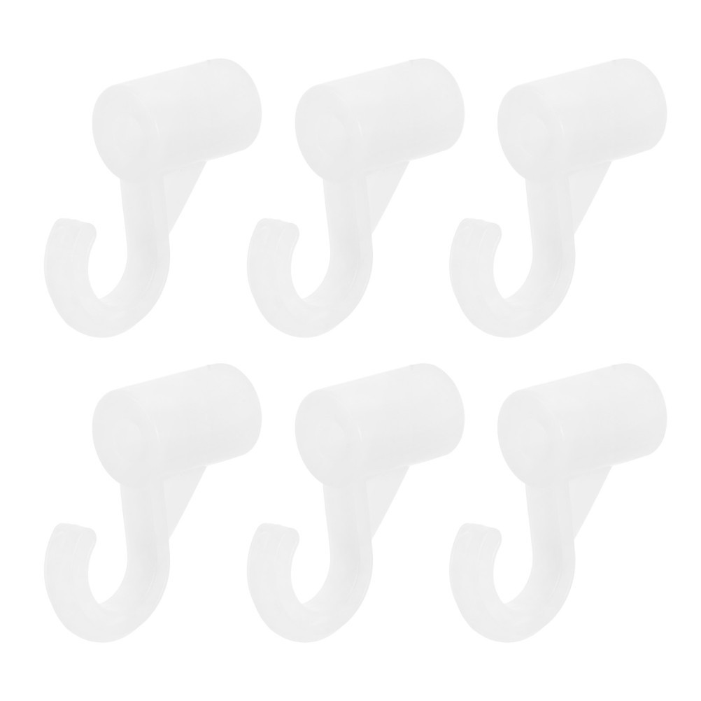 6 Pcs Wardrobe Hanging Rod Closet Support Hooks Bracket for Rails