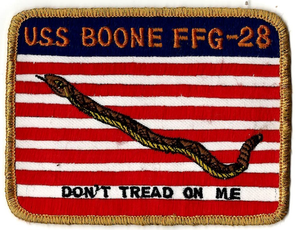 US NAVY FRIGATE FFG-28 USS BOONE DON'T TREAD ON ME MILITARY PATCH