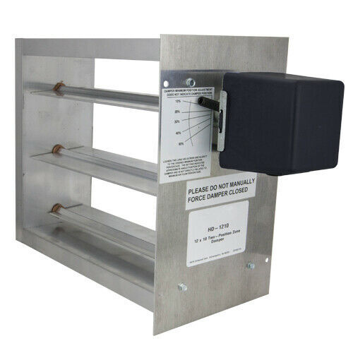 08 x 08 Rectangular Two-Position Zone Damper - 2 Wire Actuator