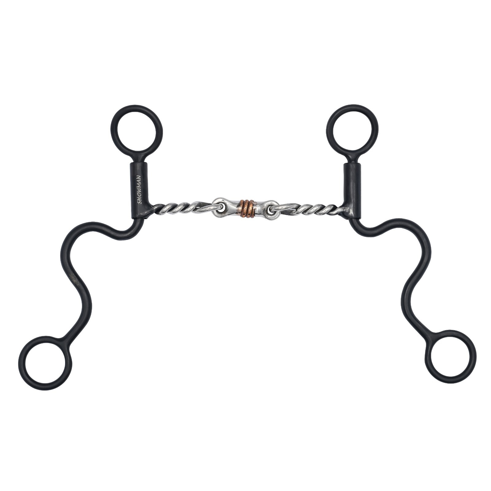 TWISTED 5" MOUTH BIT Copper Joints Black Stainless Steel 8" Cheek Long Shank