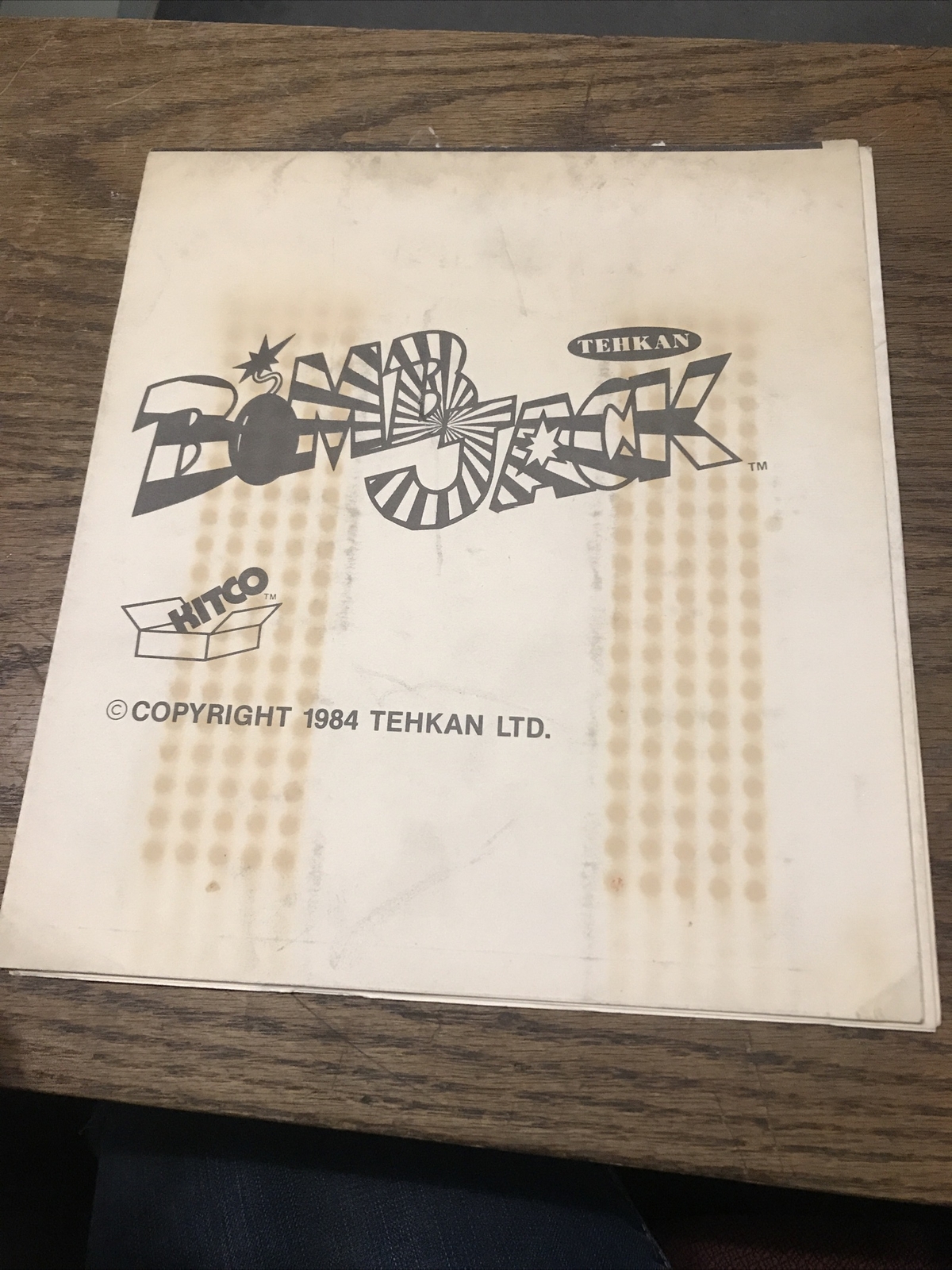 Tehkan BOMB JACK Manual -good used original