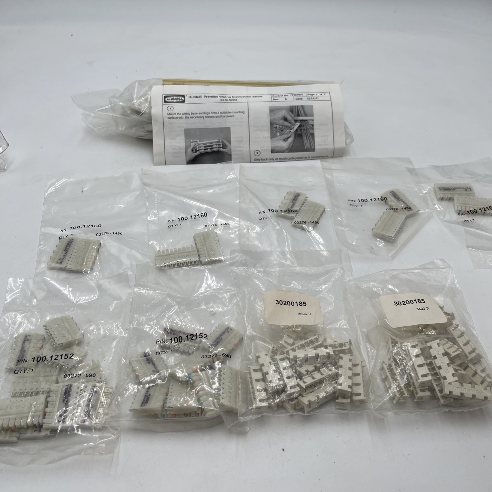 LOT  HUBBELL 100.12160 & 100.12152 CONNECTING BLOCKS Premise Wiring 110 Blocks