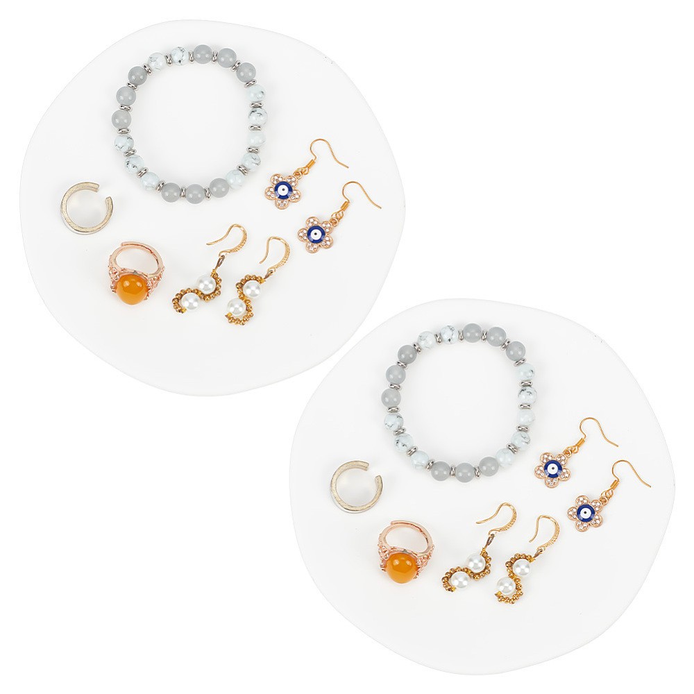 2pcs Gesso Irregular Jewelry Display Plate Jewelry Trays for Jewellery