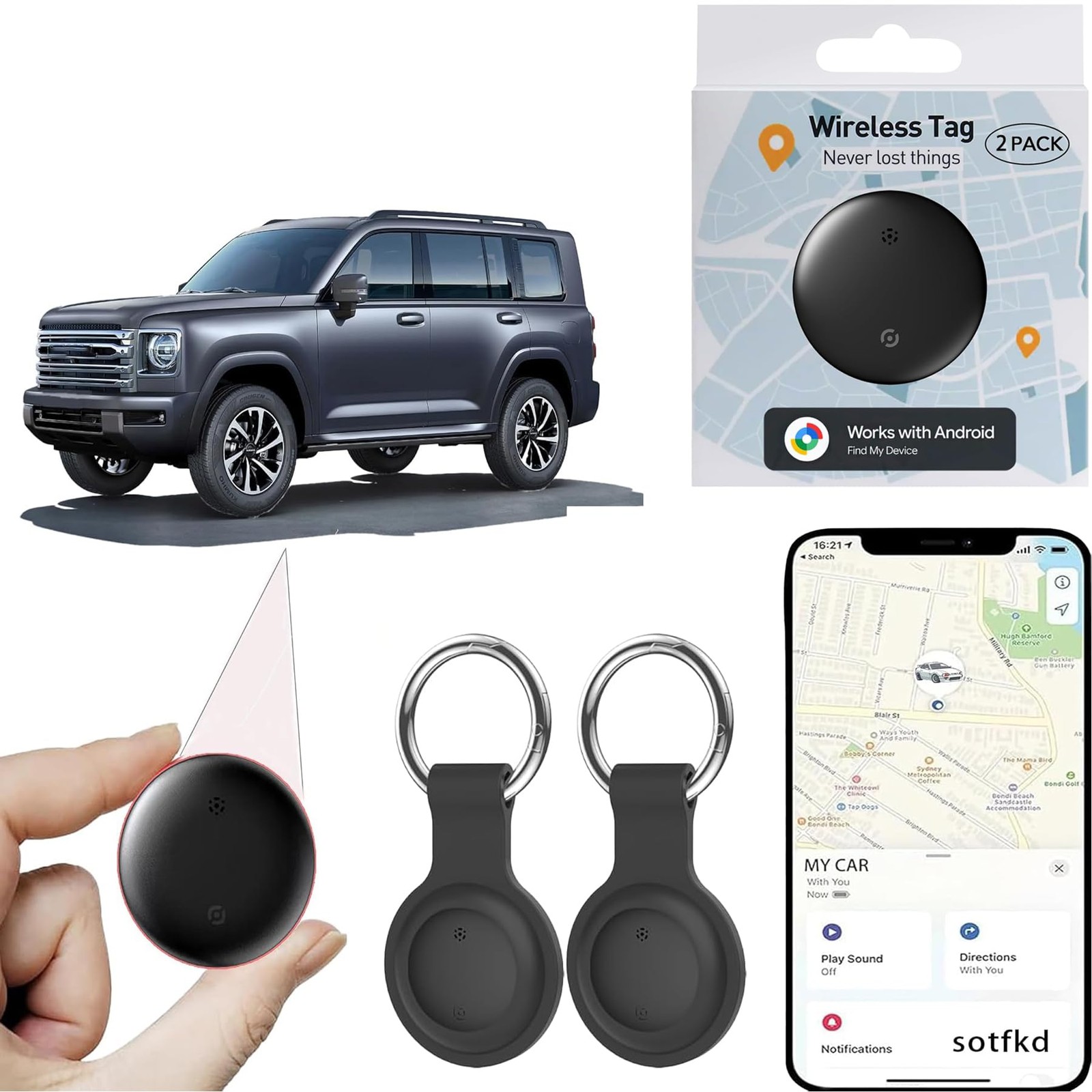 2 Pack GPS Tracker for Vehicles,Car Tracker Device for Vehicles,Tracker Devic...
