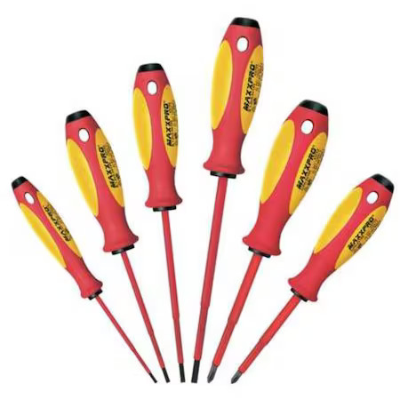 Knipex 9K 98 98 33 Us Insulated Screwdriver Set, Slotted/Phillips, 6 Pcs