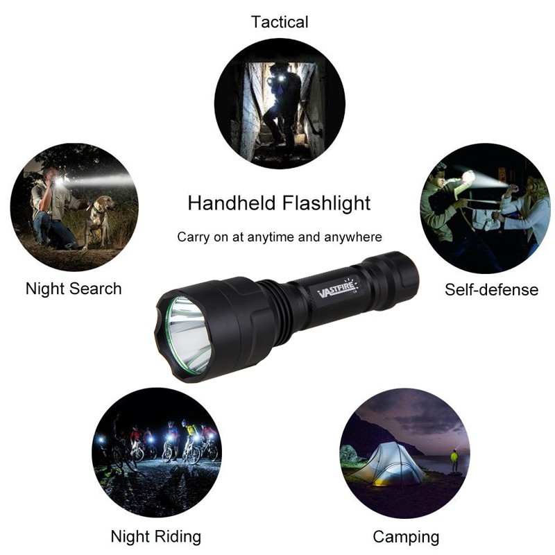 Rechargeable LED Flashlight 10000LM Hunting White Light Torch With Scope Mount