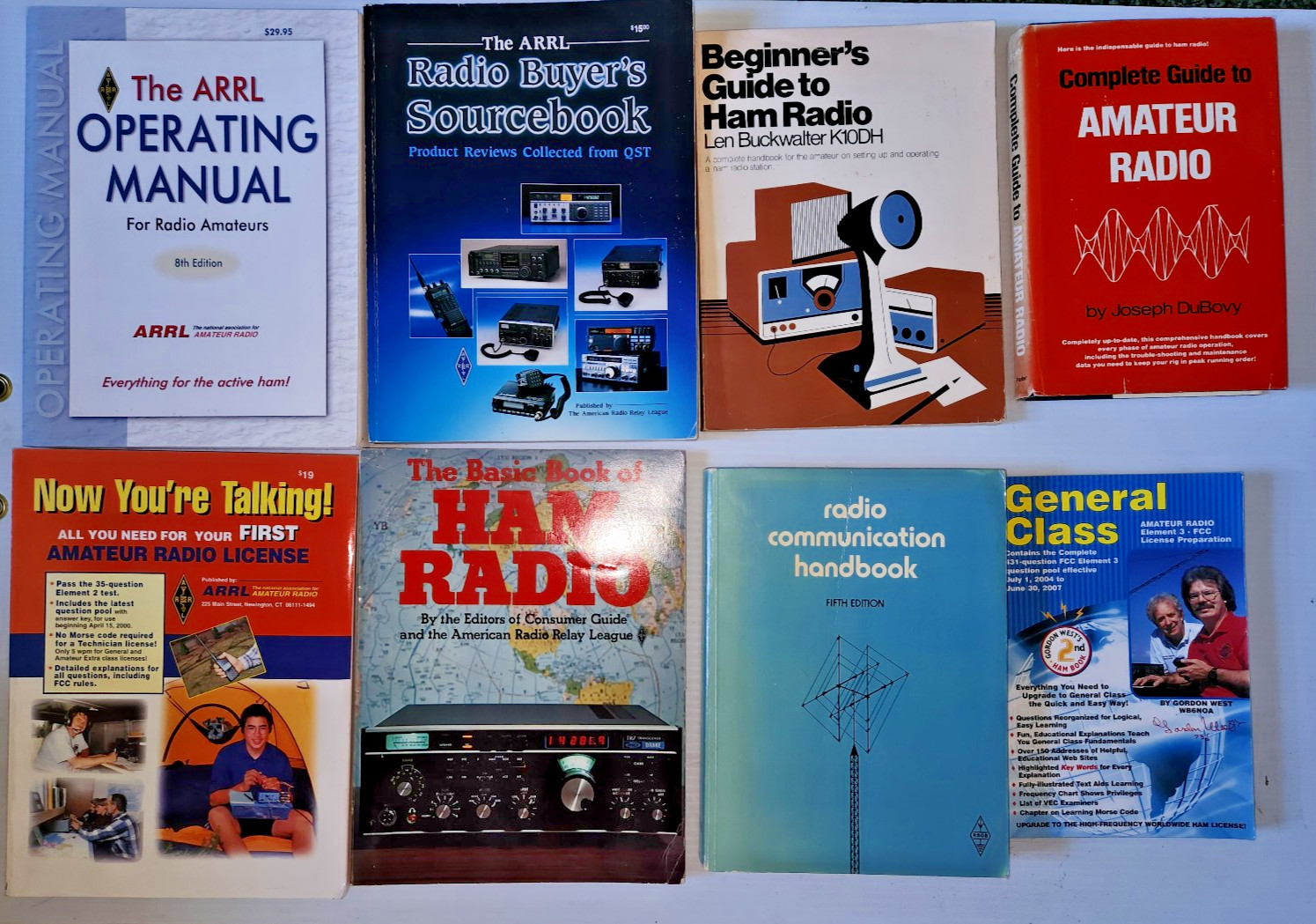 HAM Amateur Radio Guides Book Lot Of 8 ARRL Manuals Handbooks Study Guides etc