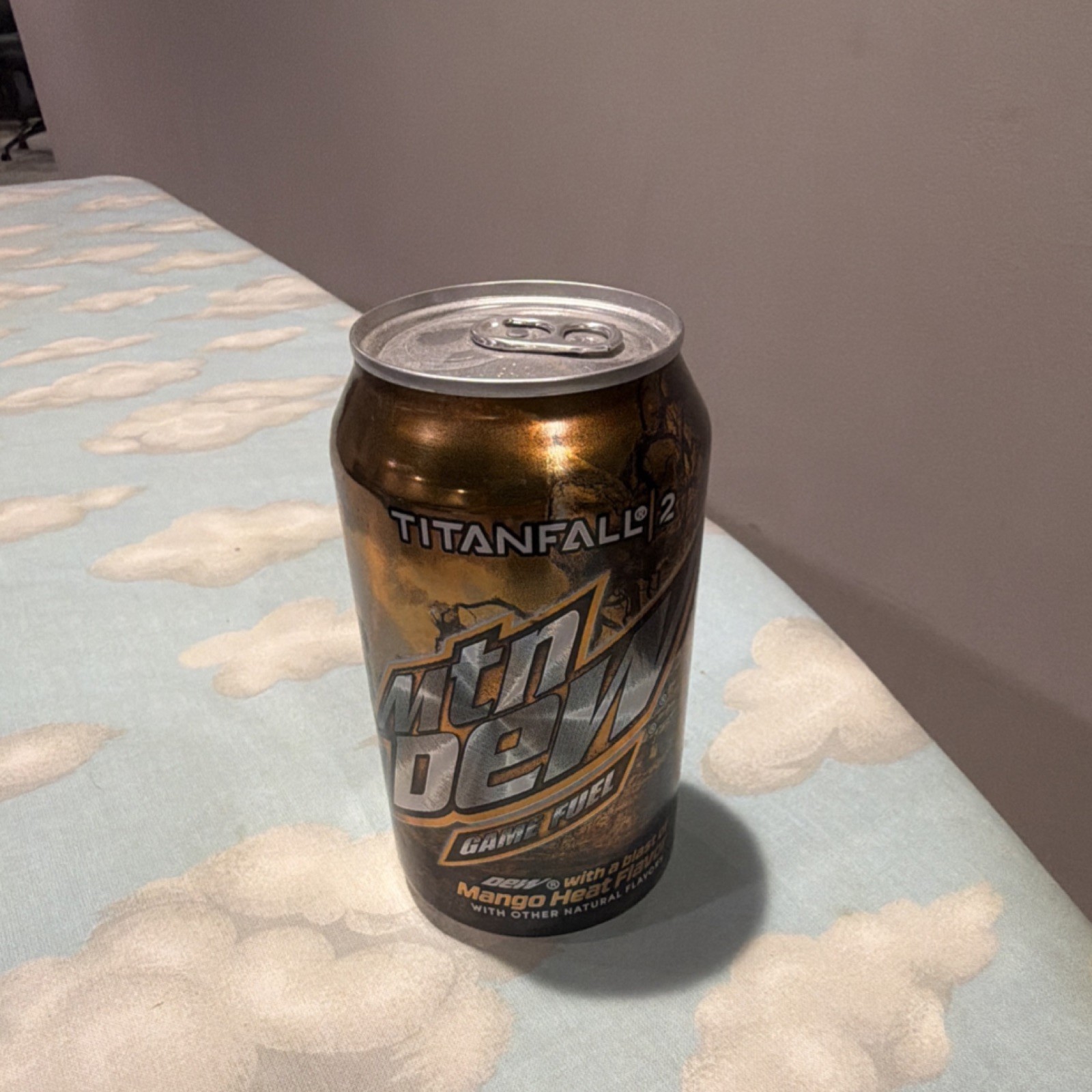Mountain Dew Titanfall 2 Game Fuel Mango Heat Soda Can Collectible Black Orange