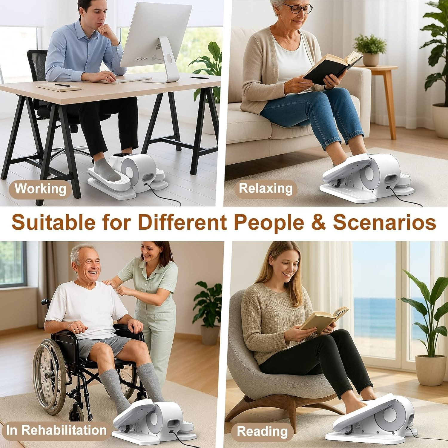 Ellipse Leg Exerciser for Seniors, Quiet & Portable Electric Seated Eclipse E