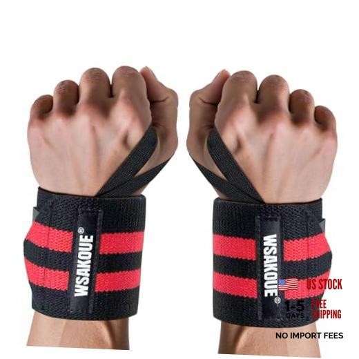 Weightlifting Wrist Wraps - 18" Professional Wrist Support with Heavy-Duty Red