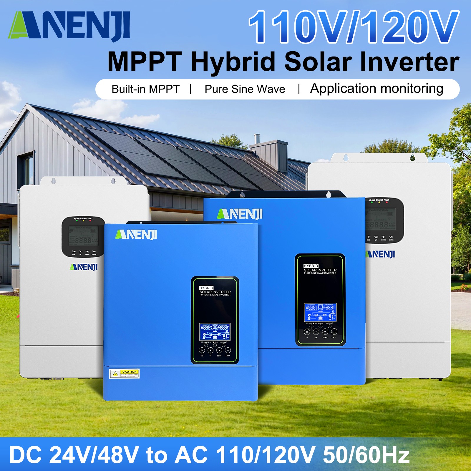 3KW 3.6KW 4.2KW 6.5KW Solar Hybrid Inverter 24V/48V 110V/120V AC Off-Grid MPPT