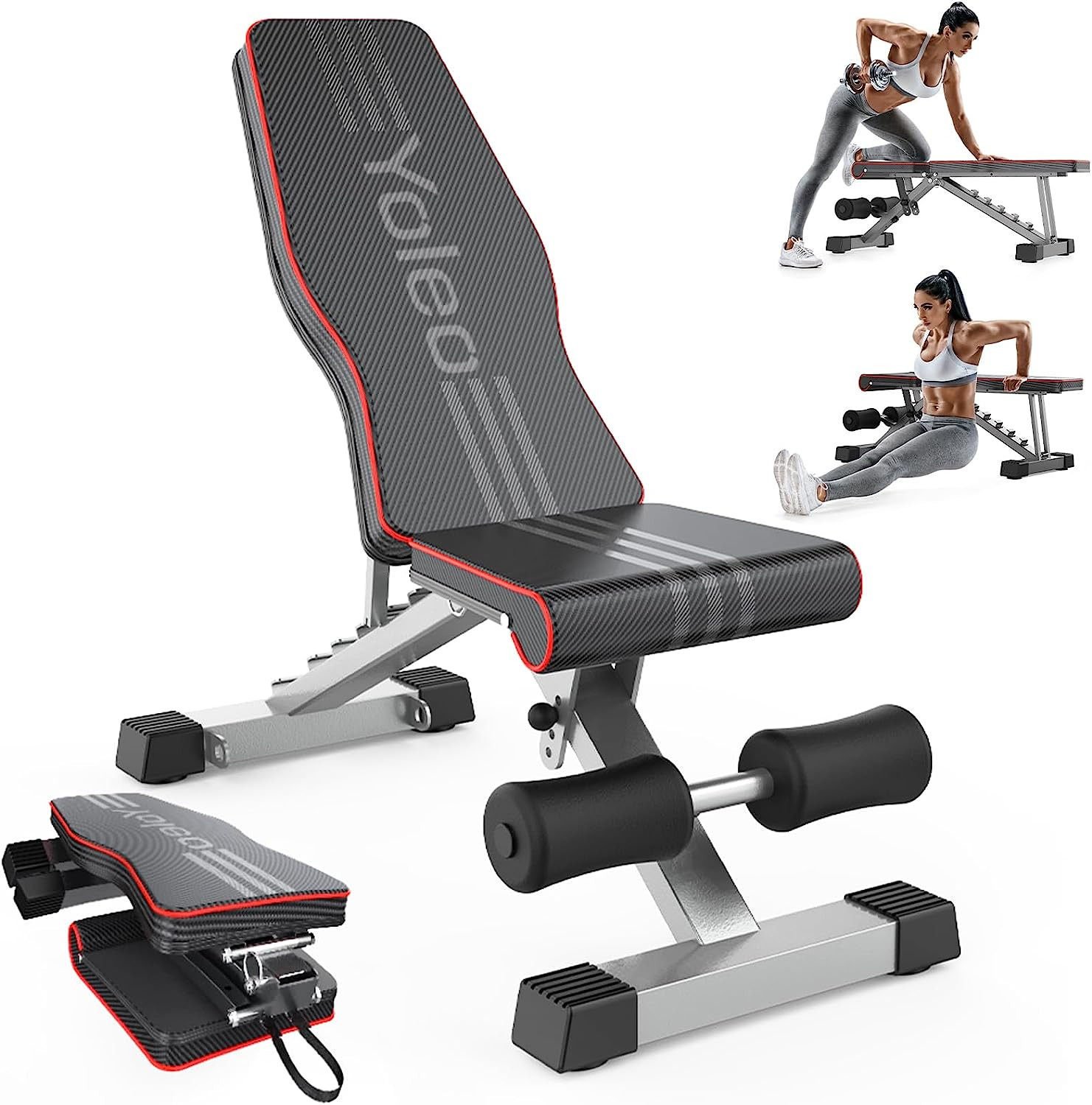 Adjustable Weight Bench – Foldable Incline/Decline Full Body Strength Training B