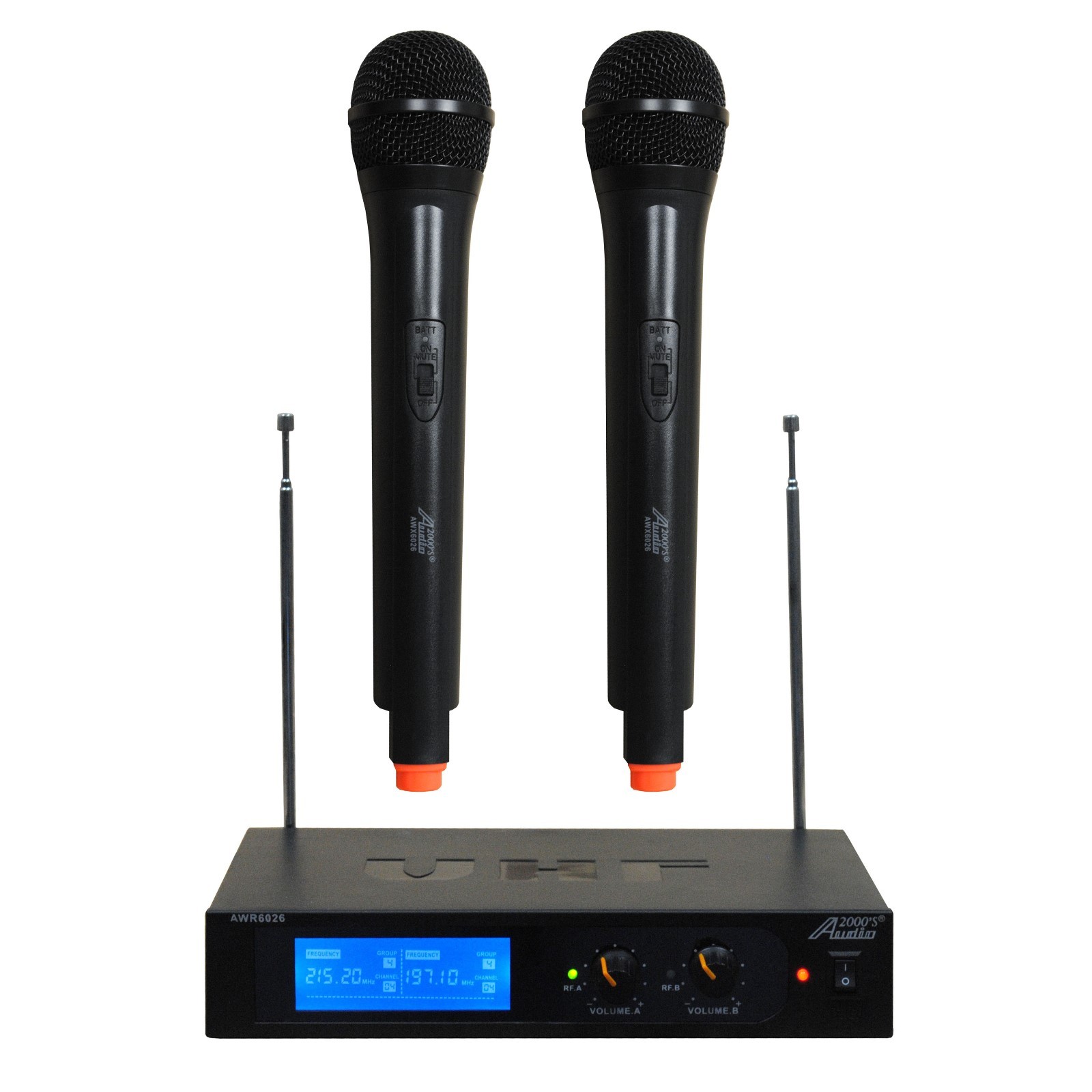6026V VHF 2 Channel Wireless Microphone with 2 Handheld