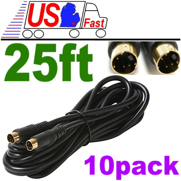 Lot10x 25ft long SVHS,S-Video,Super VHS,YC,Y C,Male-M DVD/PC TV out Cable/Cord{G