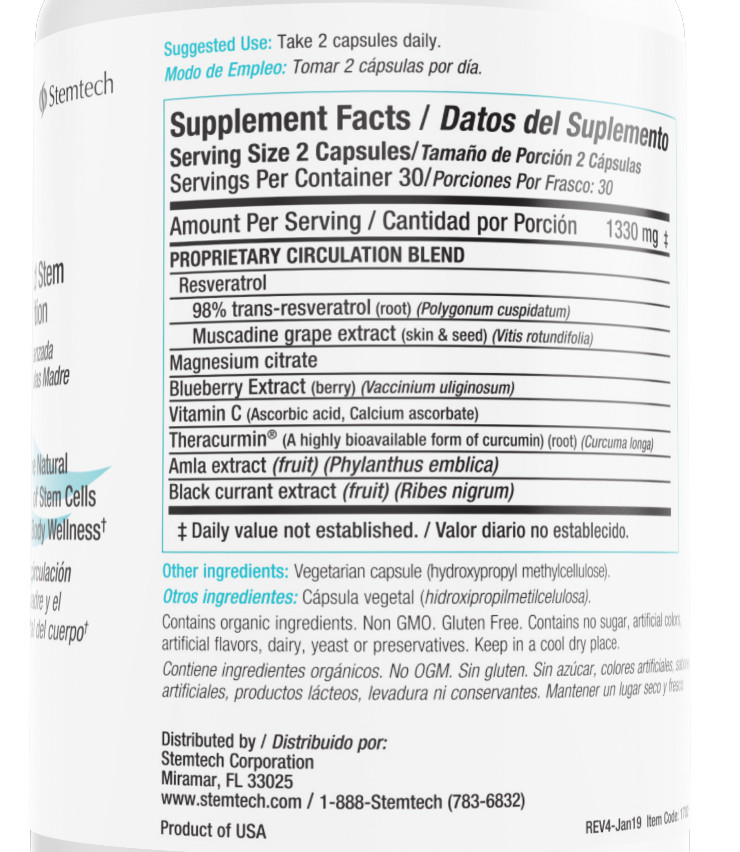 Stemtech Stemflo Advanced Stem Cell Nutrition Dietary Supplement 60 Capsules