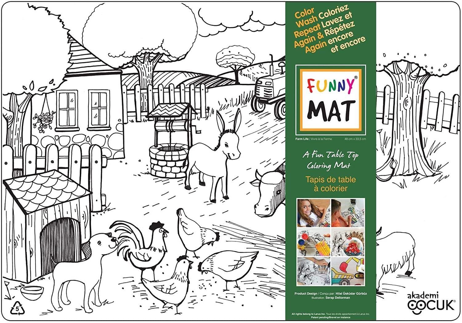 Funny Mat Table Top Coloring Mat - Farm Life - NEW
