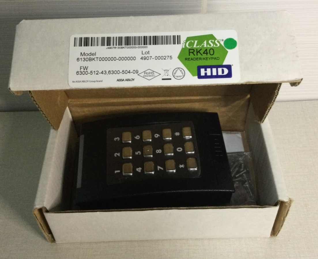 HID iCLASS 6130BKT000000 RK40 KEYPAD READER OPEN BOX