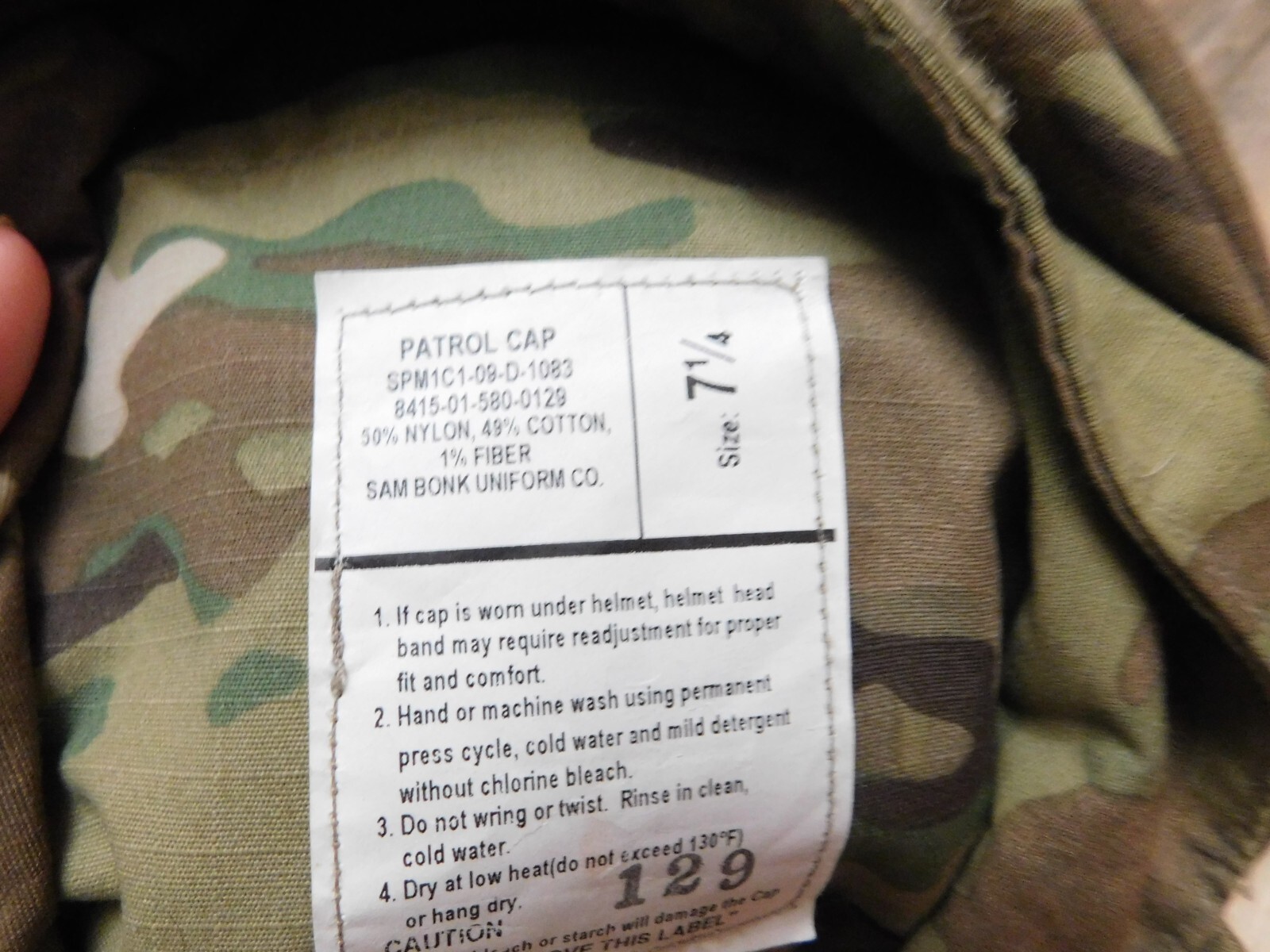 US ARMY MULTICAM PATROL CAP SIZE 7 1/4