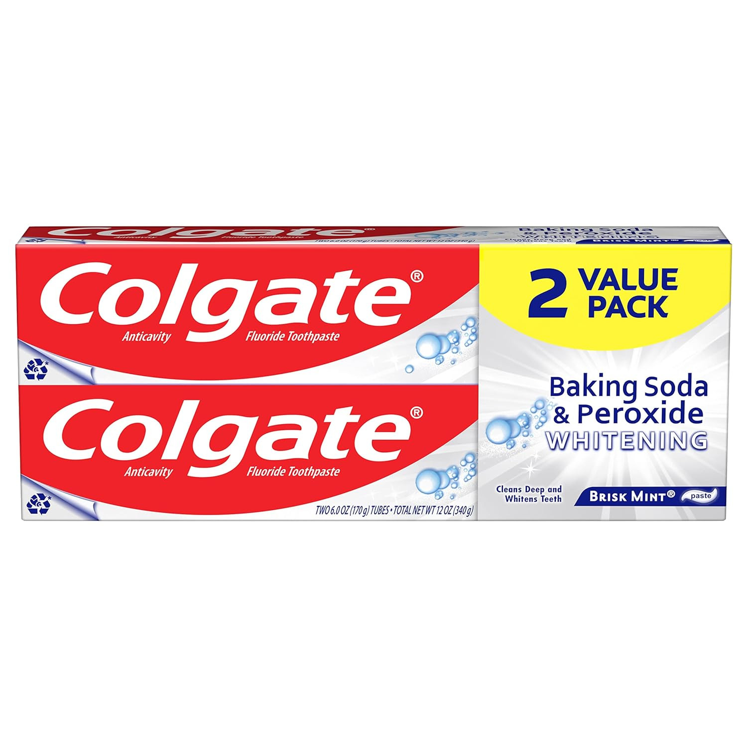 Colgate Baking Soda & Peroxide Toothpaste - Whitens Teeth, Fights Cavities & Rem