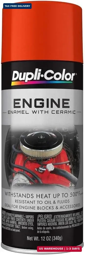 Dupli-Color DE1620 Engine Enamel Spray Paint with Ceramic - Chevrolet Orange - 1