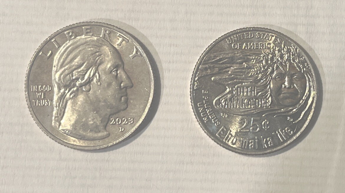 2023 d edith kanakaole quarter error “IN COD WE TRUST”