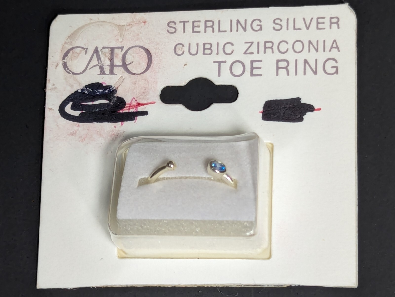 Cato Sterling Silver Blue Cubic Zirconia Toe Ring