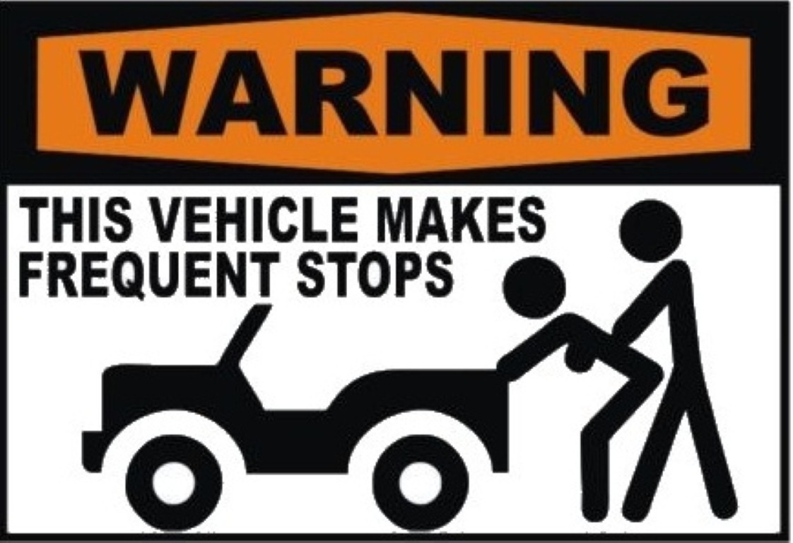 WARNING THIS VEHICLE MAKES FREQUENT STOPS BUMPER STICKER LAPTOP STICKER