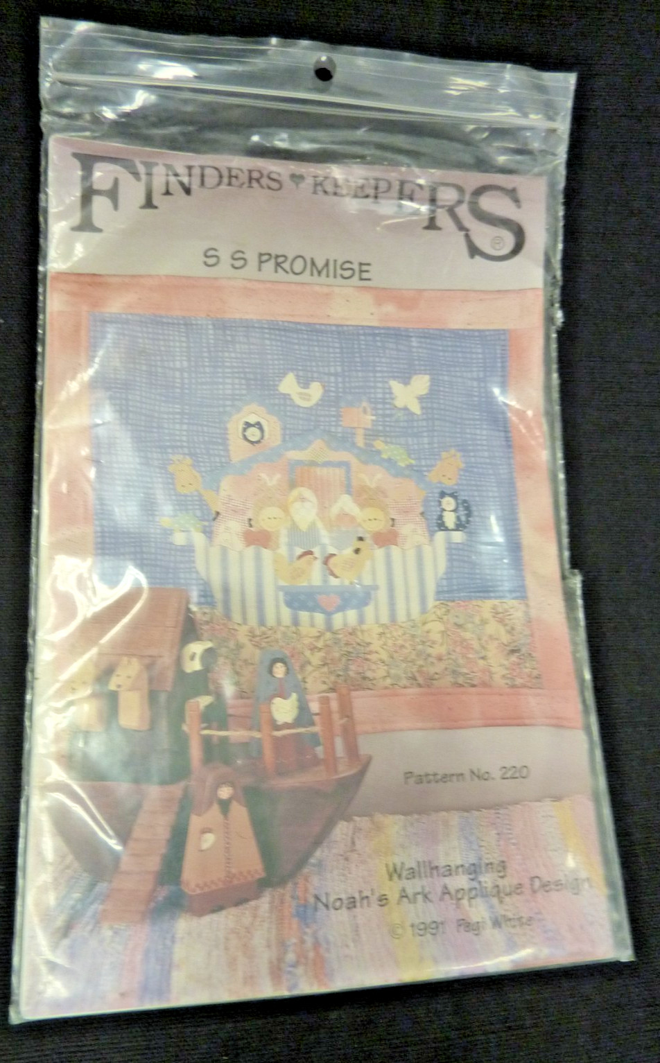 S S PROMISE NOAH'S ARK APPLIQUE WALL HANGING PATTERN 19" x 21"