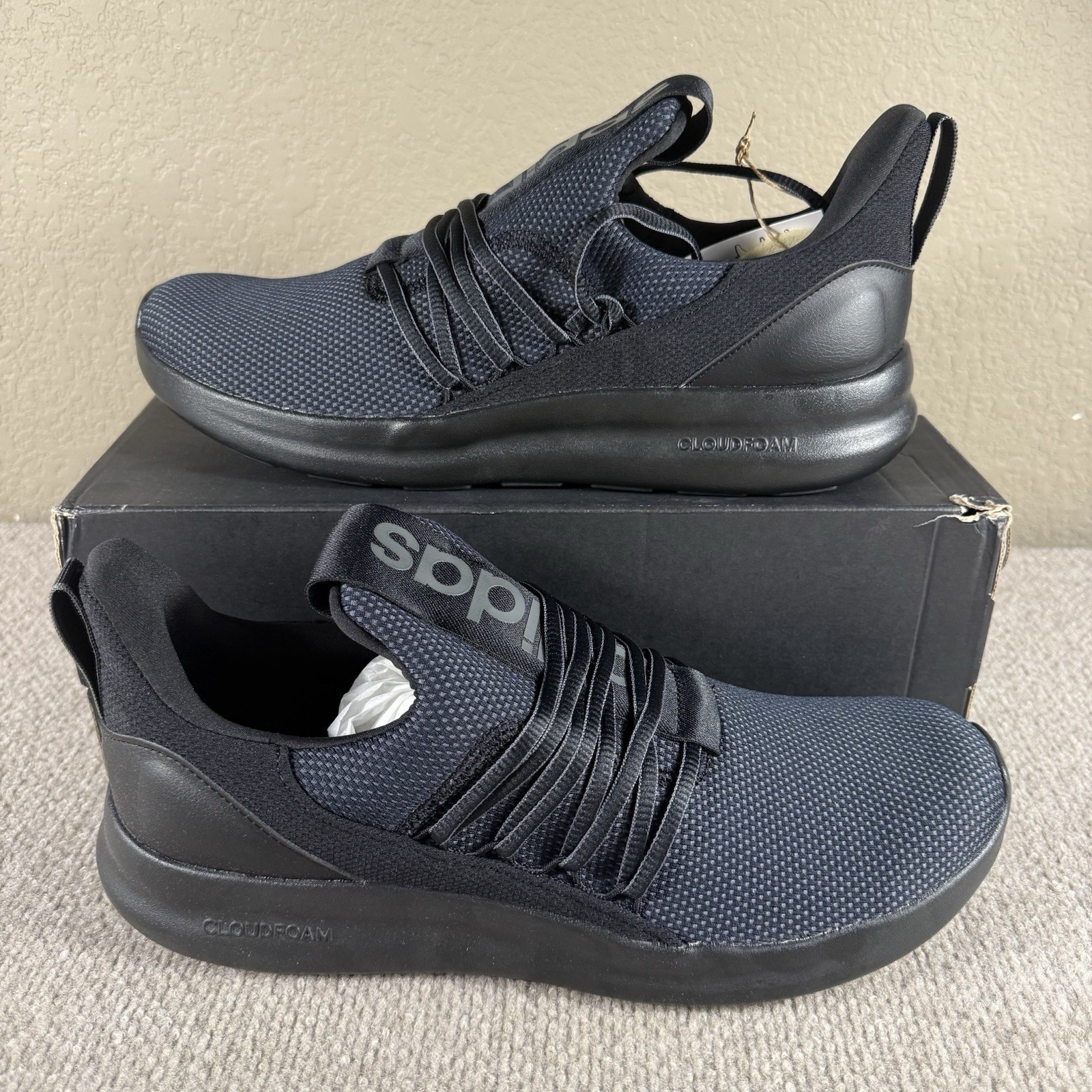 Adidas Lite Racer Adapt 7.0 Cloudfoam Running Sneakers IE6327 Mens Triple Black