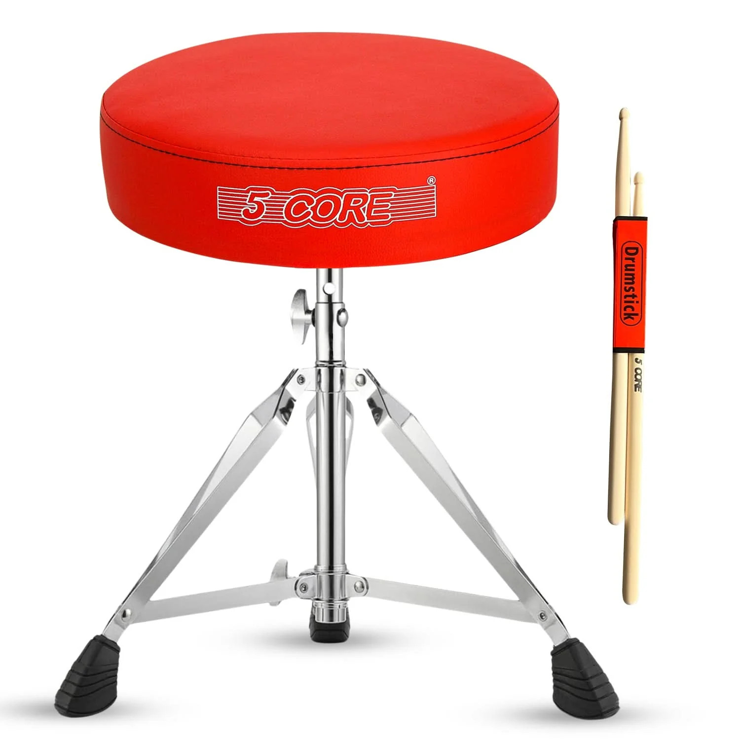 5 Core Drum Throne 3" Padded Comfortable 200Lb Capacity Drummer Stool Adjustable