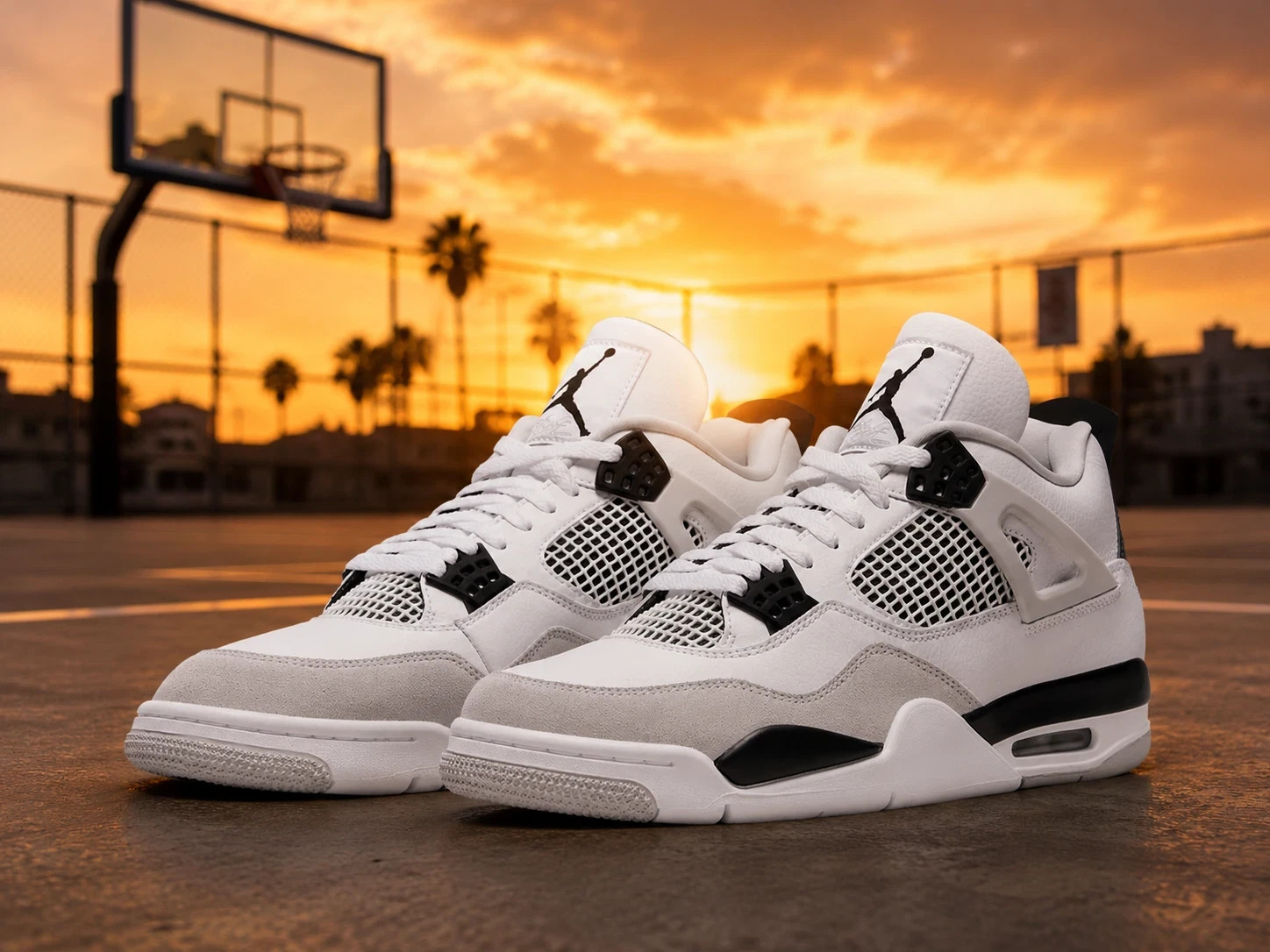 NEW Jordan 4 Retro Military Black White All Size US 5.5-11 For Women