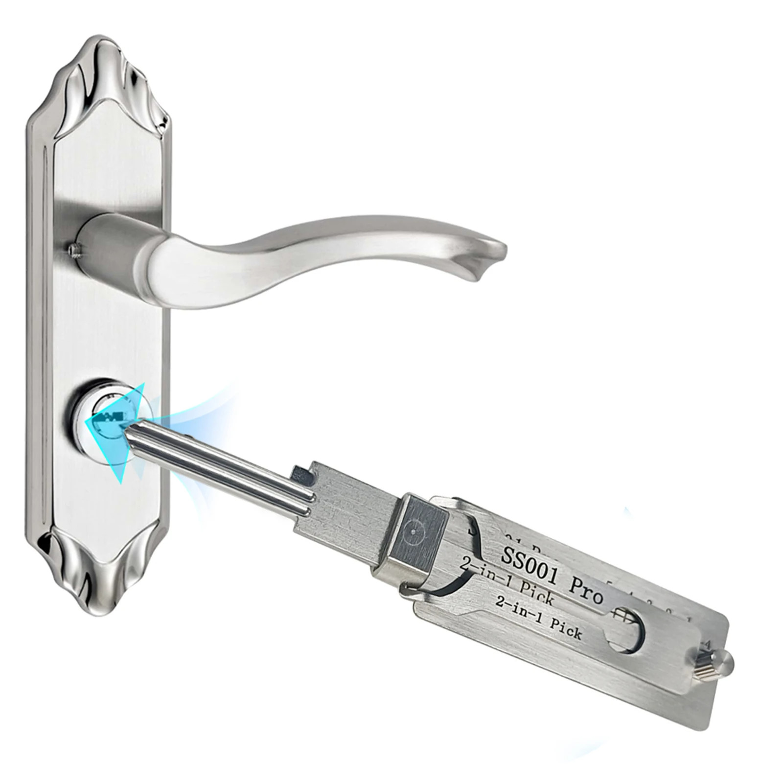 2-in-1 Stainless Steel Key Decoder SS001 PRO Lock Decoder Repair Tools-(1pc)*