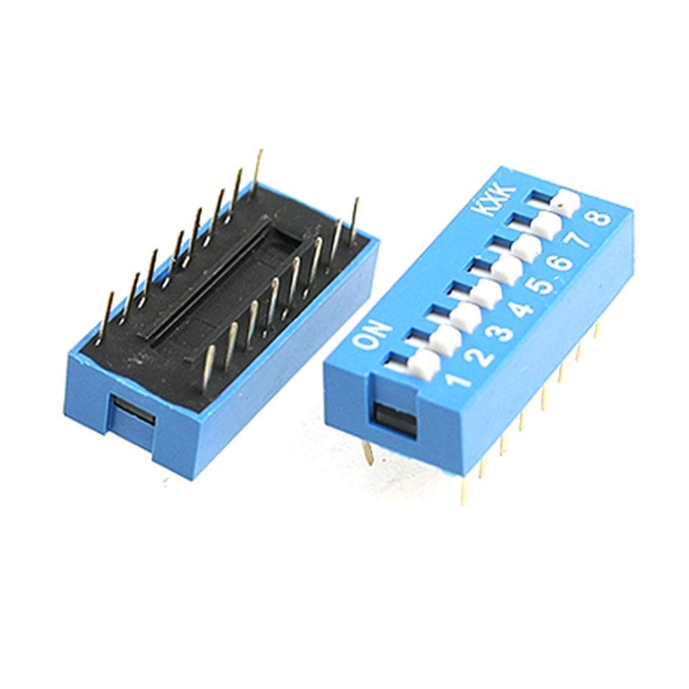 Compact 2.54mm Pitch 8 Position DIP Switch - 10pcs, Versatile Use