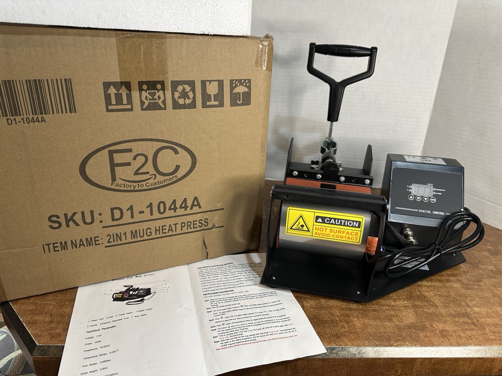NEW 2 In 1  Mug Heat Press Transfer Machine D1-1044A