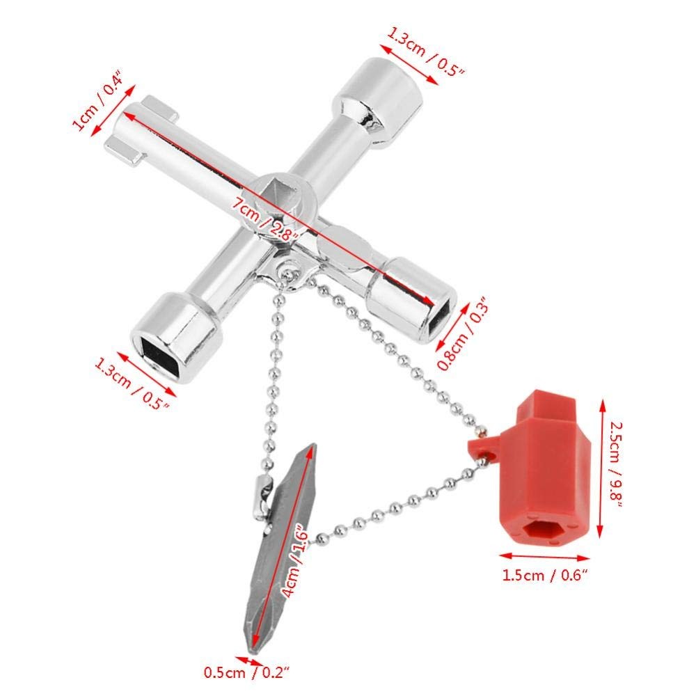 10pcs Universal Intersect Key Multifunctional 4 Way Intersect Key Wrenches fo...