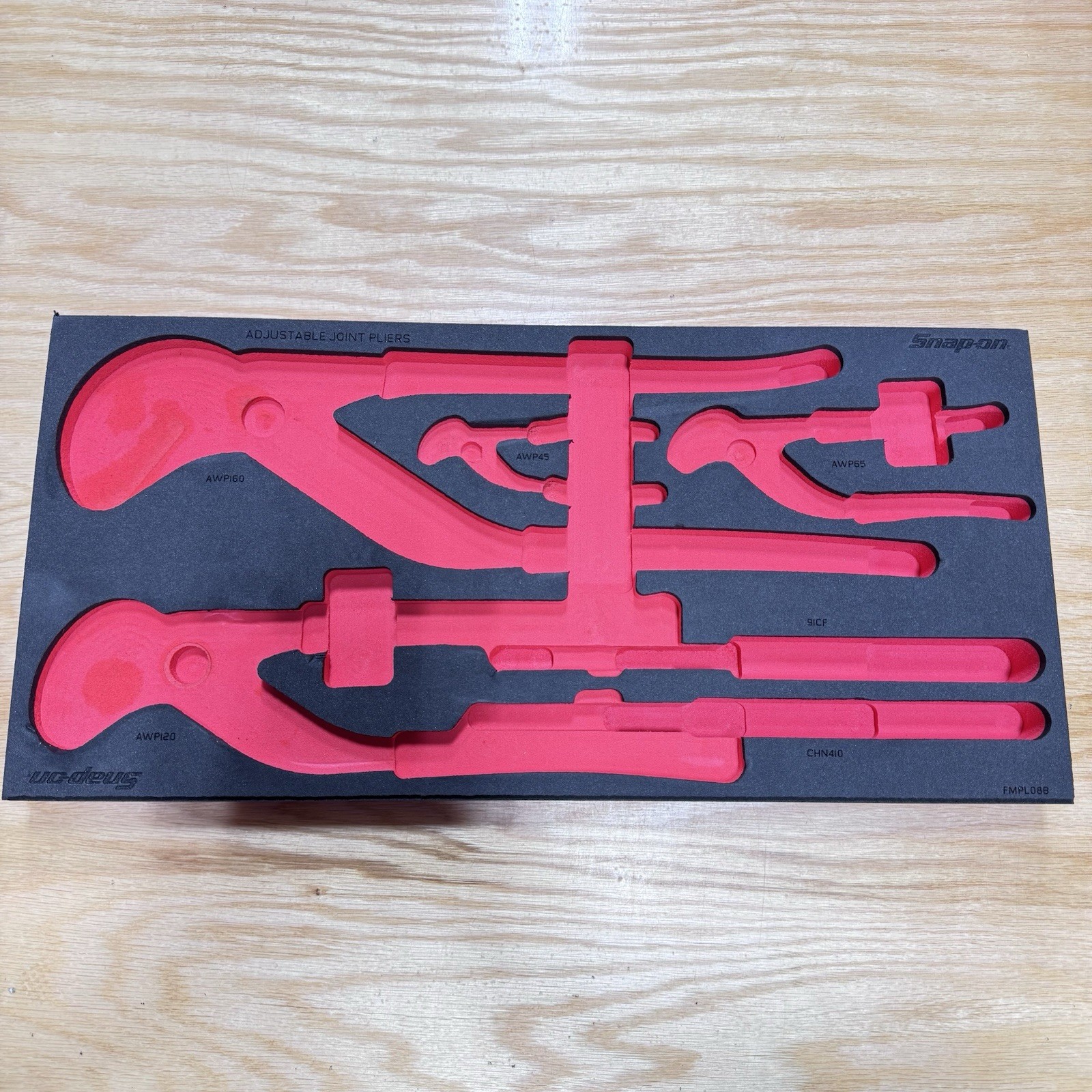 Snap-on Tools USA NEW RED FOAM ORGANIZER For 6-Piece Adjustable Joint Plier Set