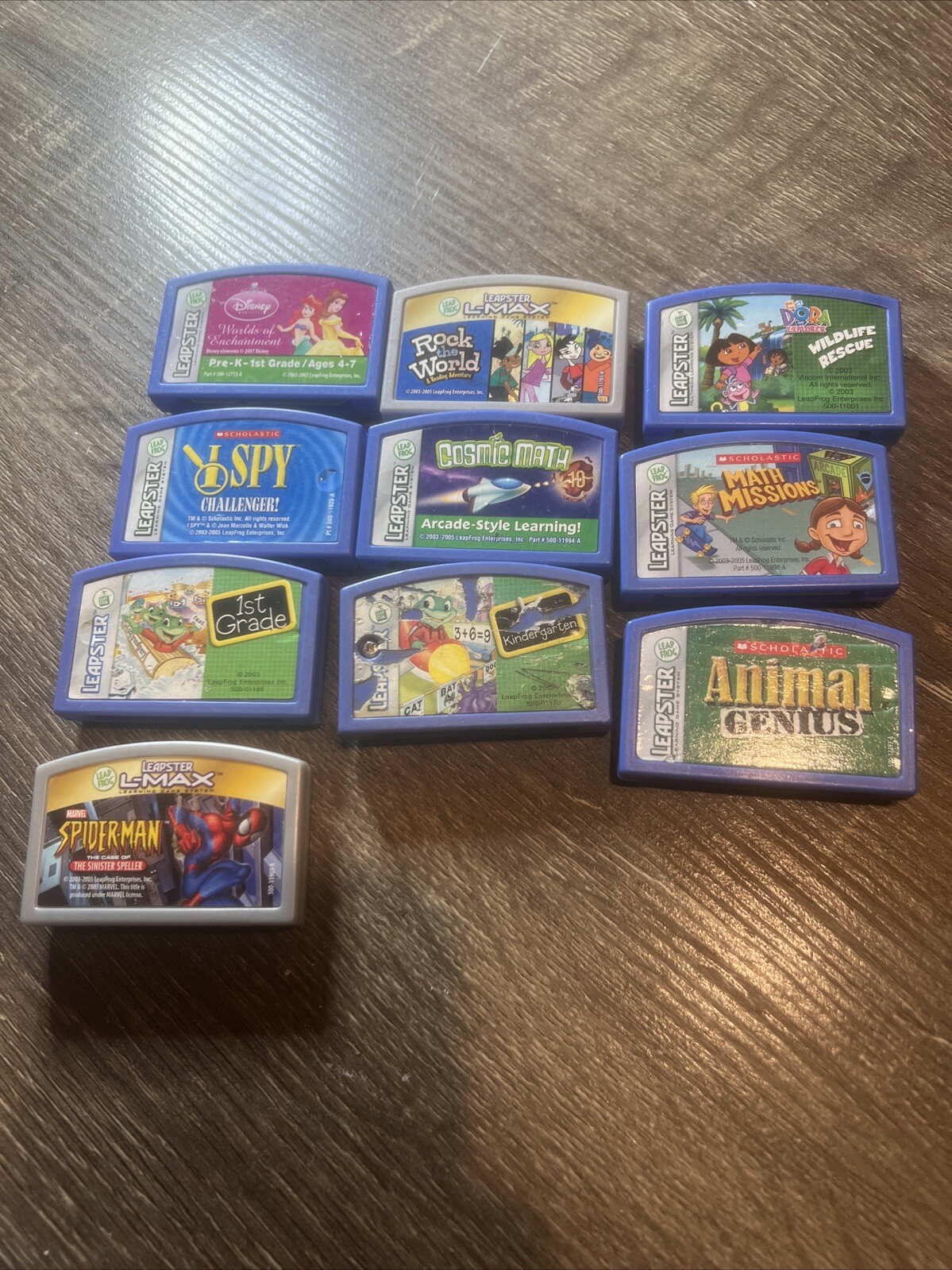 Leap Frog  Leapster Learning Game Cartridges Lot of 10 Disney Dora Spider-man