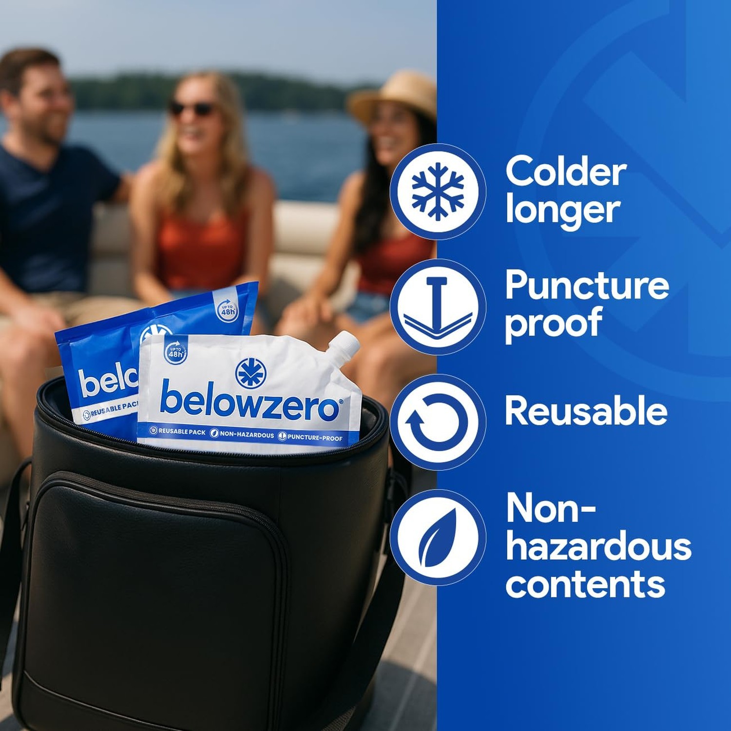 Below Zero Prefilled Reusable Ice Packs for Coolers | Long Lasting Freezer Ic...