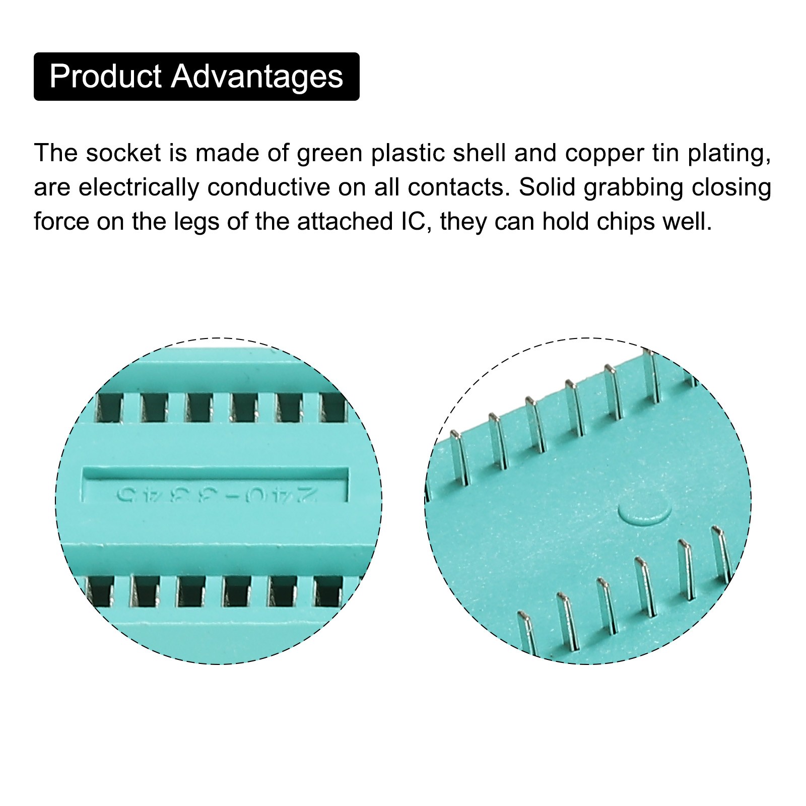 Universal IC Test ZIF Socket 40 Pin 2.54mm Pitch, 2 Pack