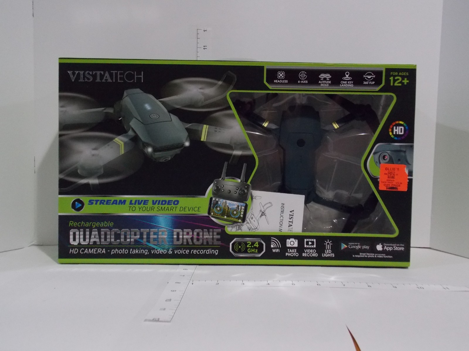 New VistaTech QuadCopter Drone - Rechargeable, HD Camera, Live Video Streaming