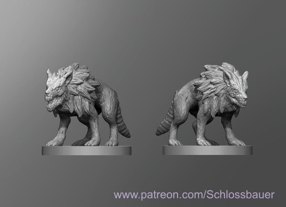 Halog Demon Wolf Creature Monster Manual 28mm Scale DND D&D Miniature SB