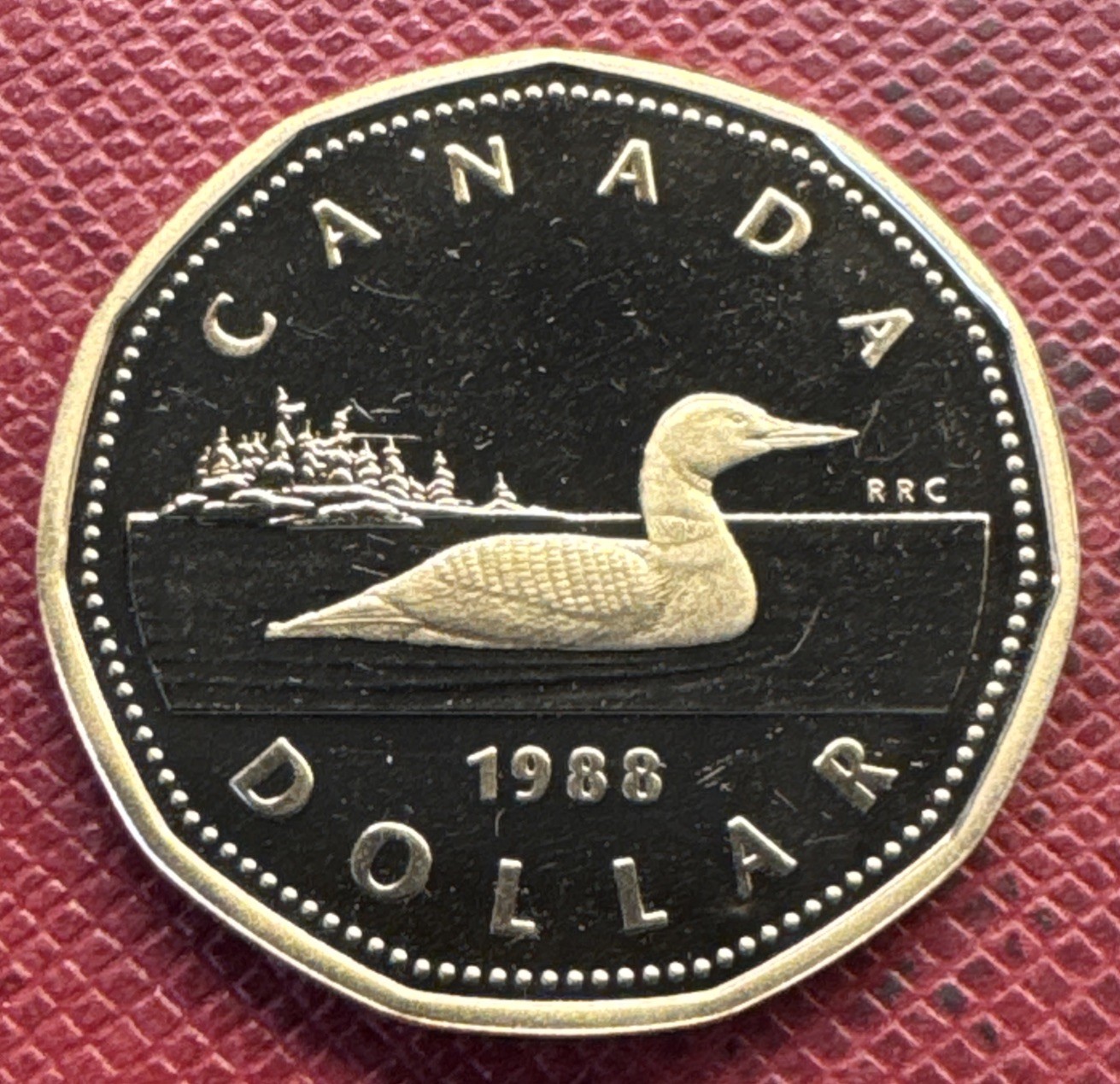 Canada 1988 Bronze Plated Nickel 1 Dollar PROOF Loonie. Elizabeth II. KM# 157